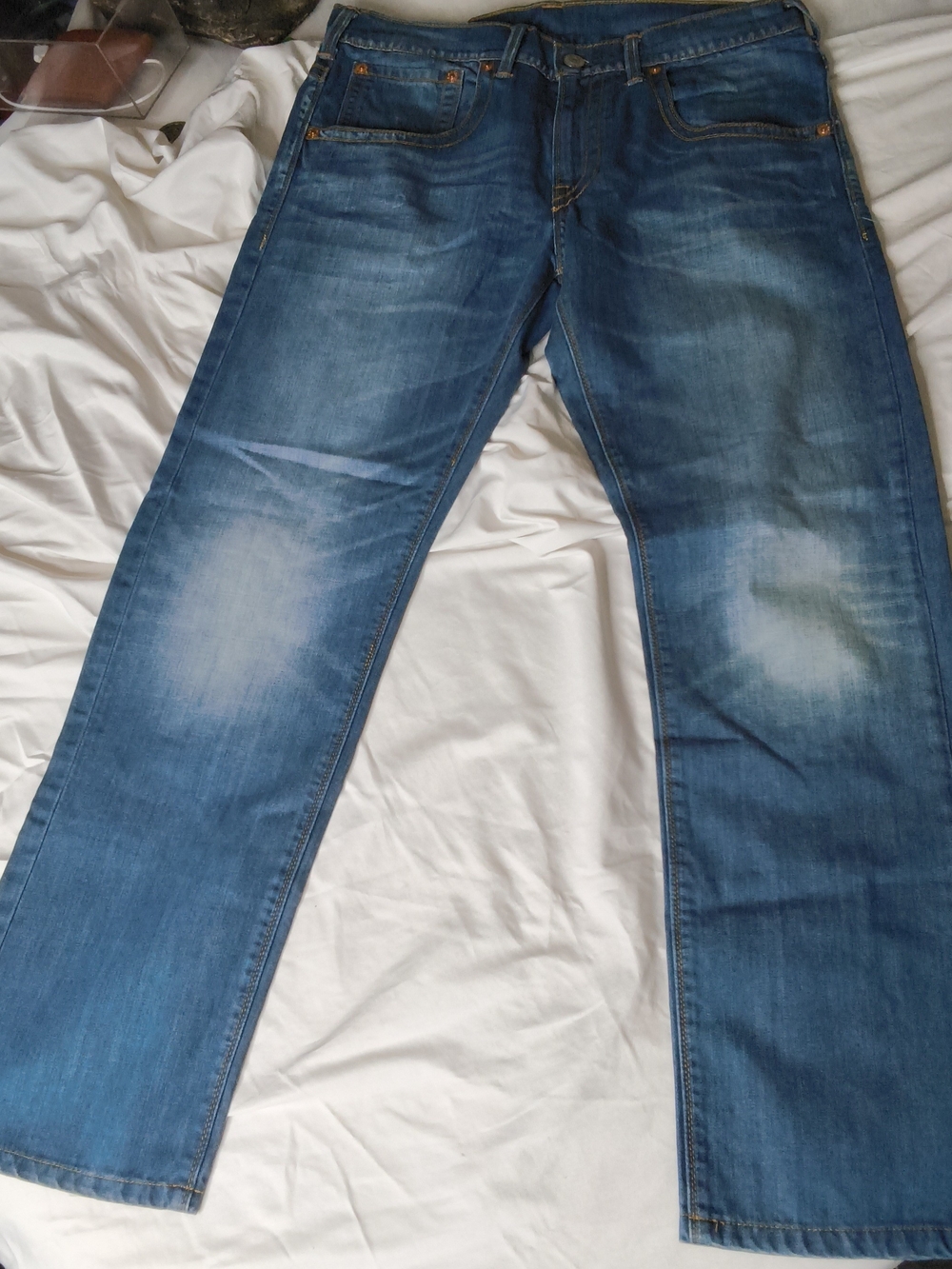 Men's Blue Washed Denim Jeans